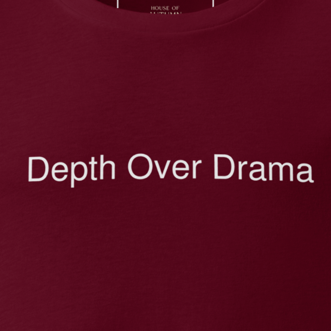 Close up of Depth Over Drama design