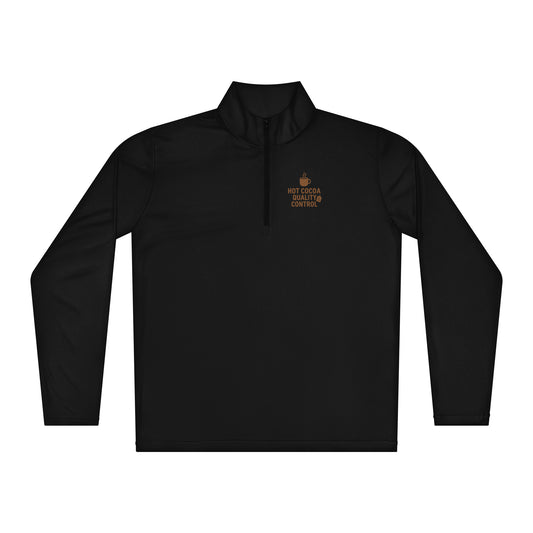Black long-sleeve shirt with a logo on the chest against a white background