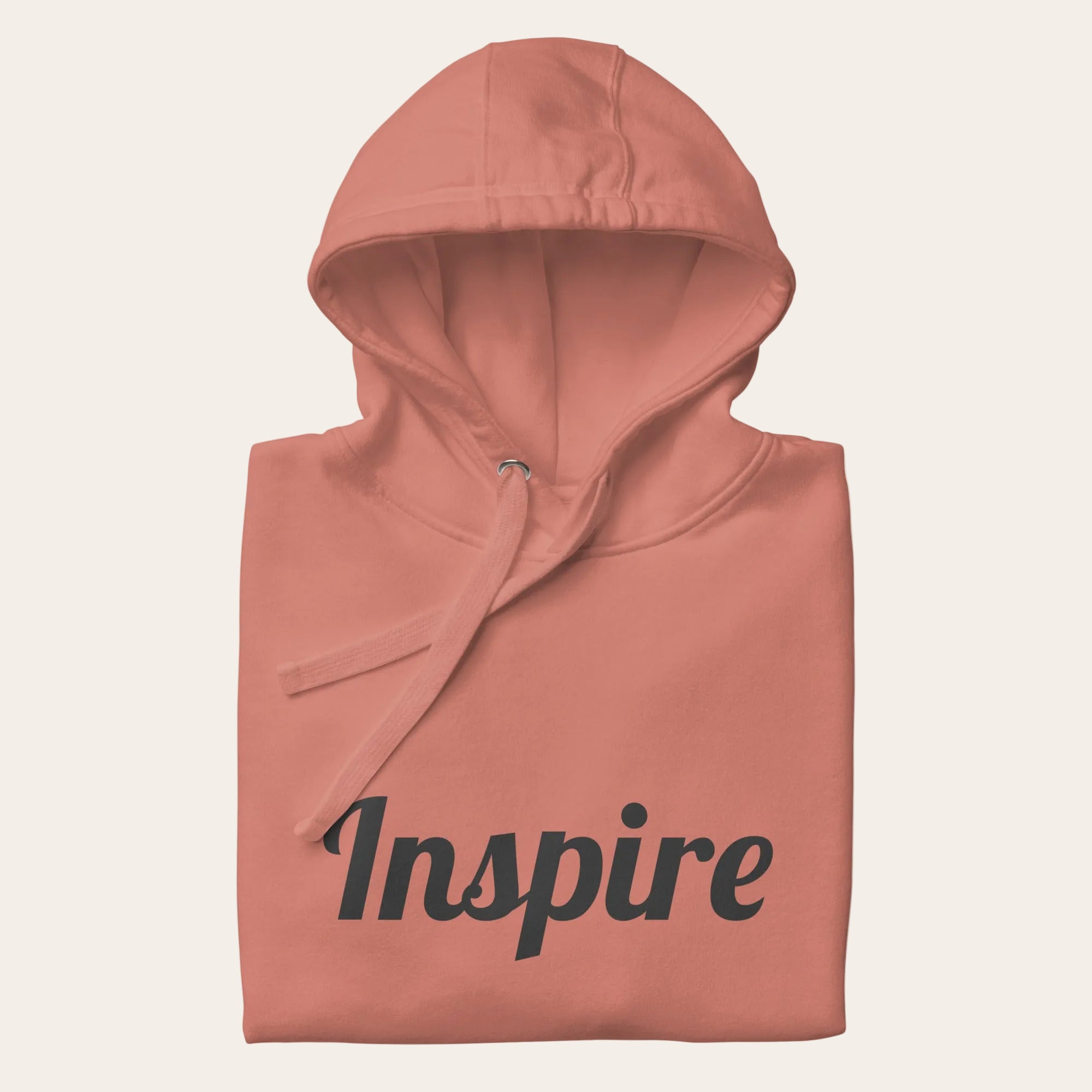 Dusty rose hoodie with the word Inspire