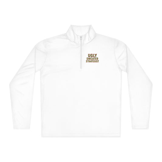 White long-sleeve shirt with text on a white background