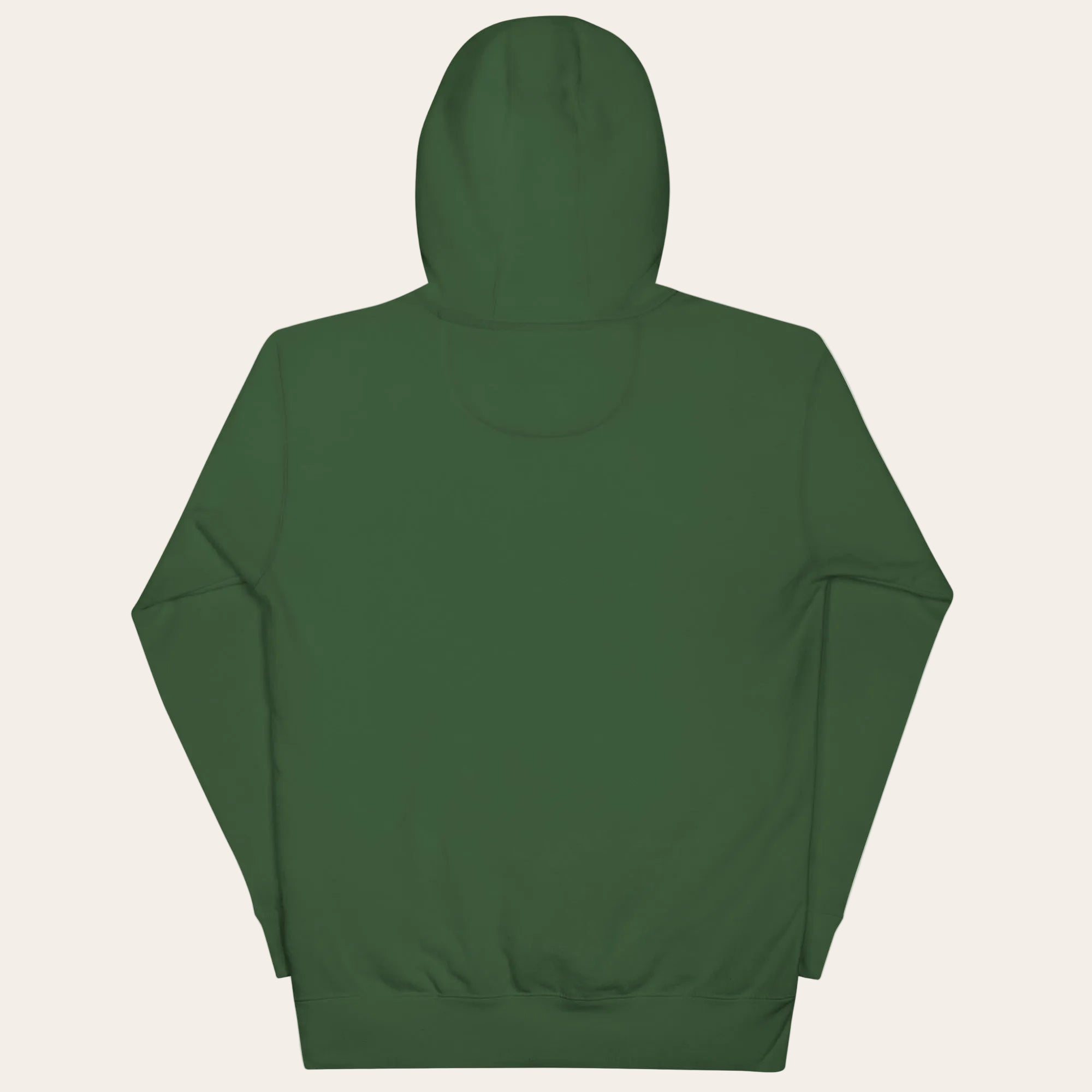 Green hoodie on a white background