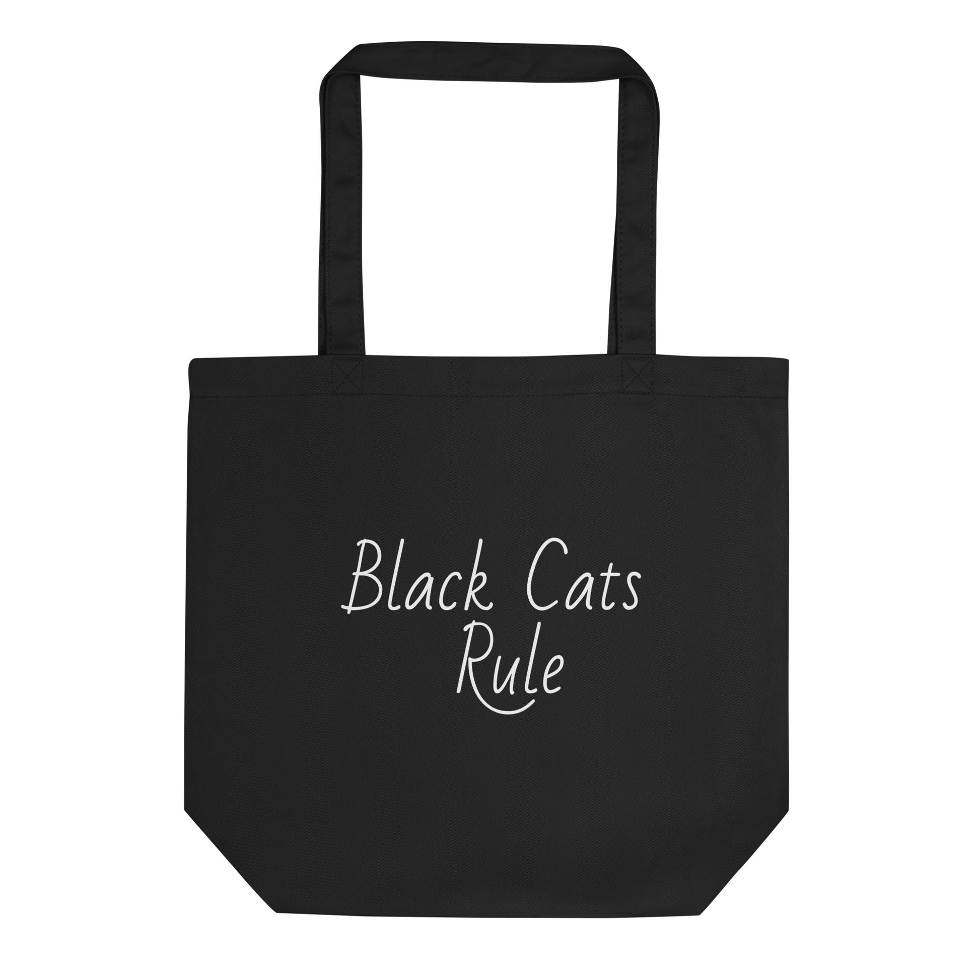 Black Cats Rule Eco Tote Bag - Black