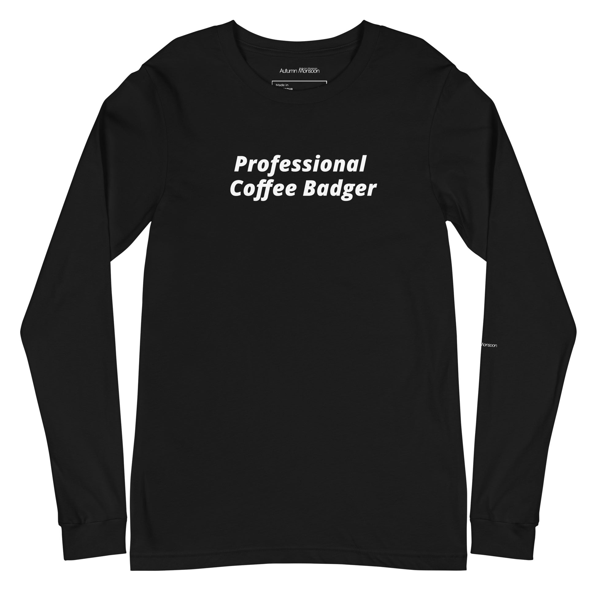 Professional Coffee Badger Unisex Long Sleeve Tee - Black