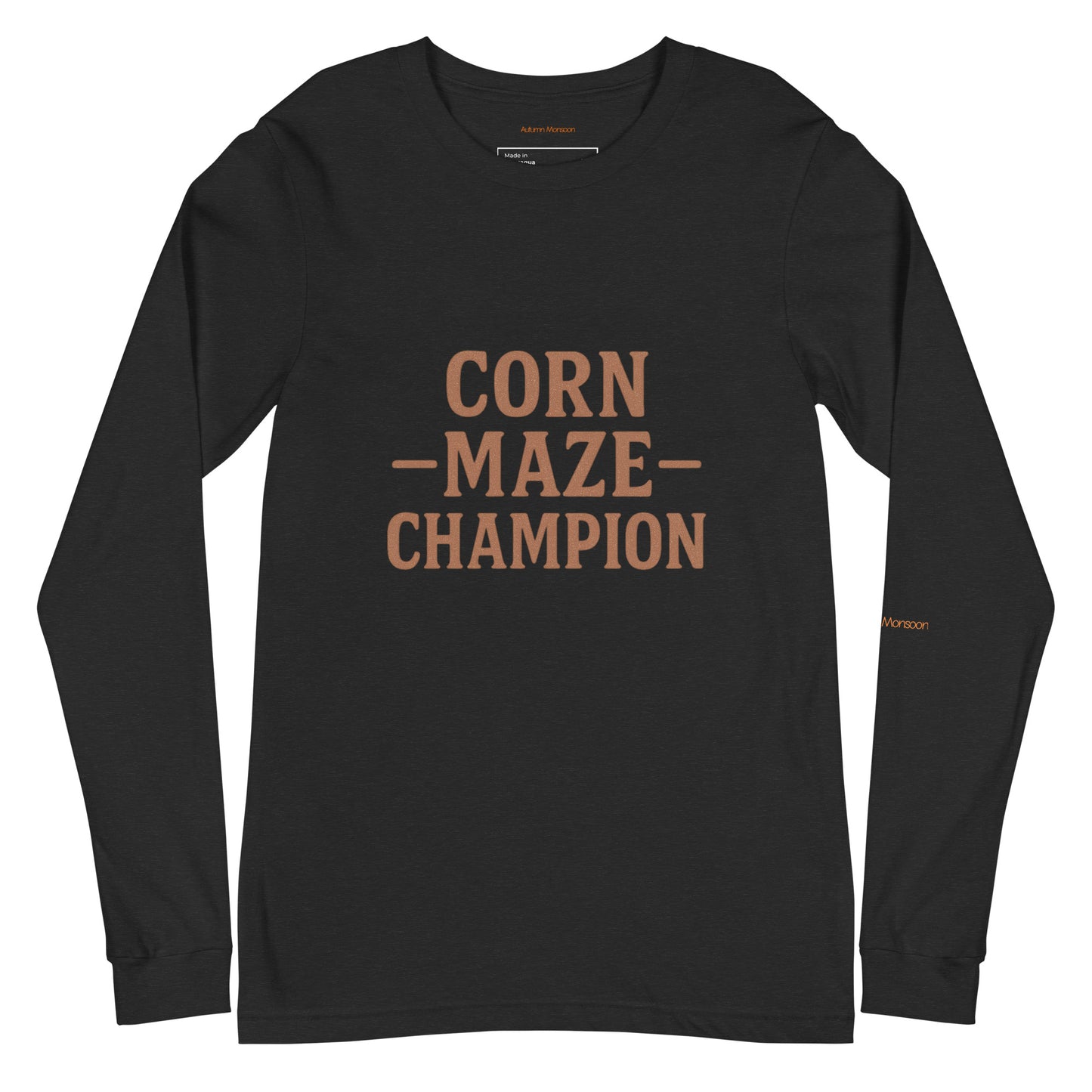 Corn Maze Champion Unisex Long Sleeve Tee - Black Heather