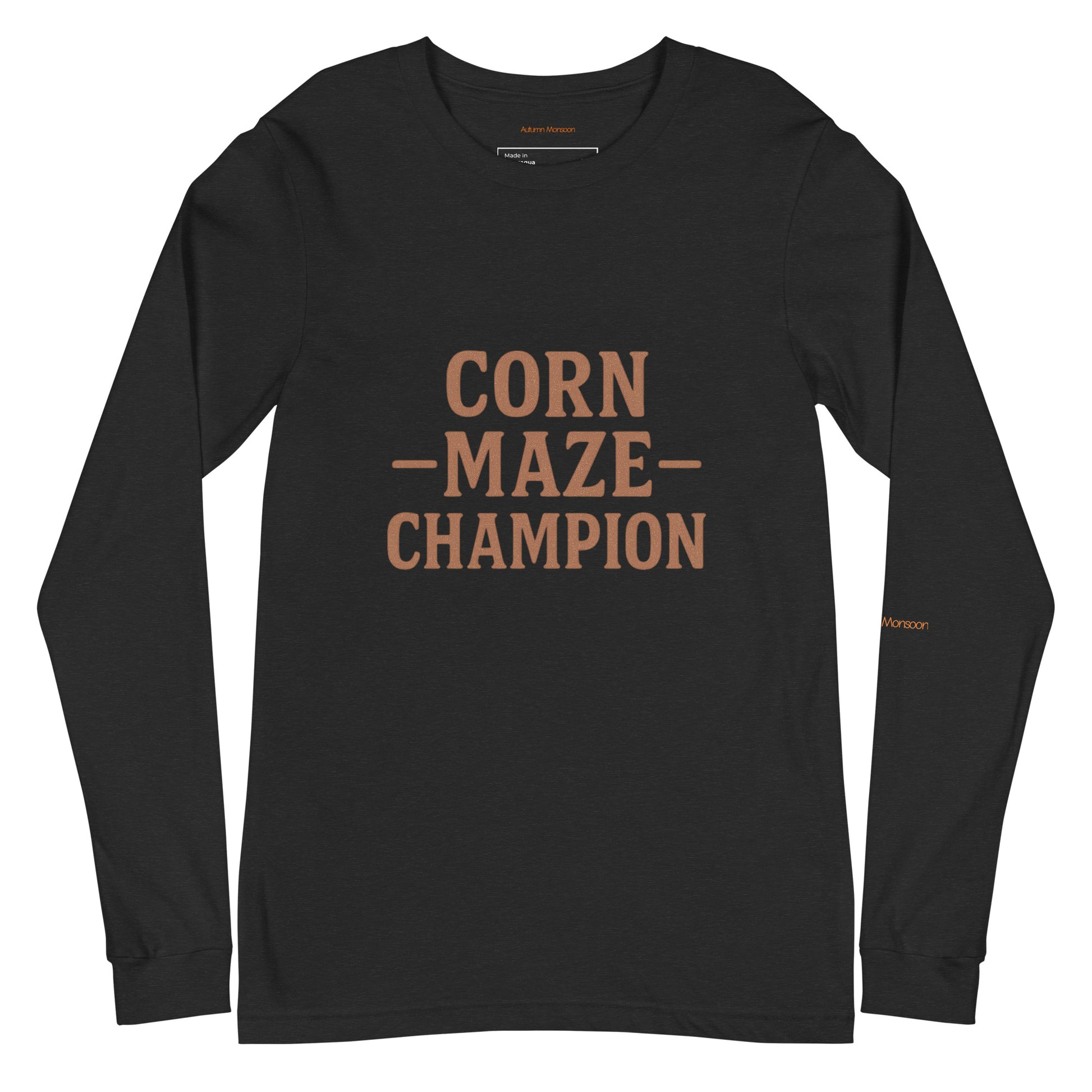 Corn Maze Champion Unisex Long Sleeve Tee - Black Heather