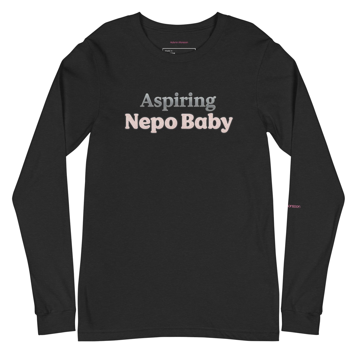 Aspiring Nepo Baby Unisex Long Sleeve Tee - Black Heather