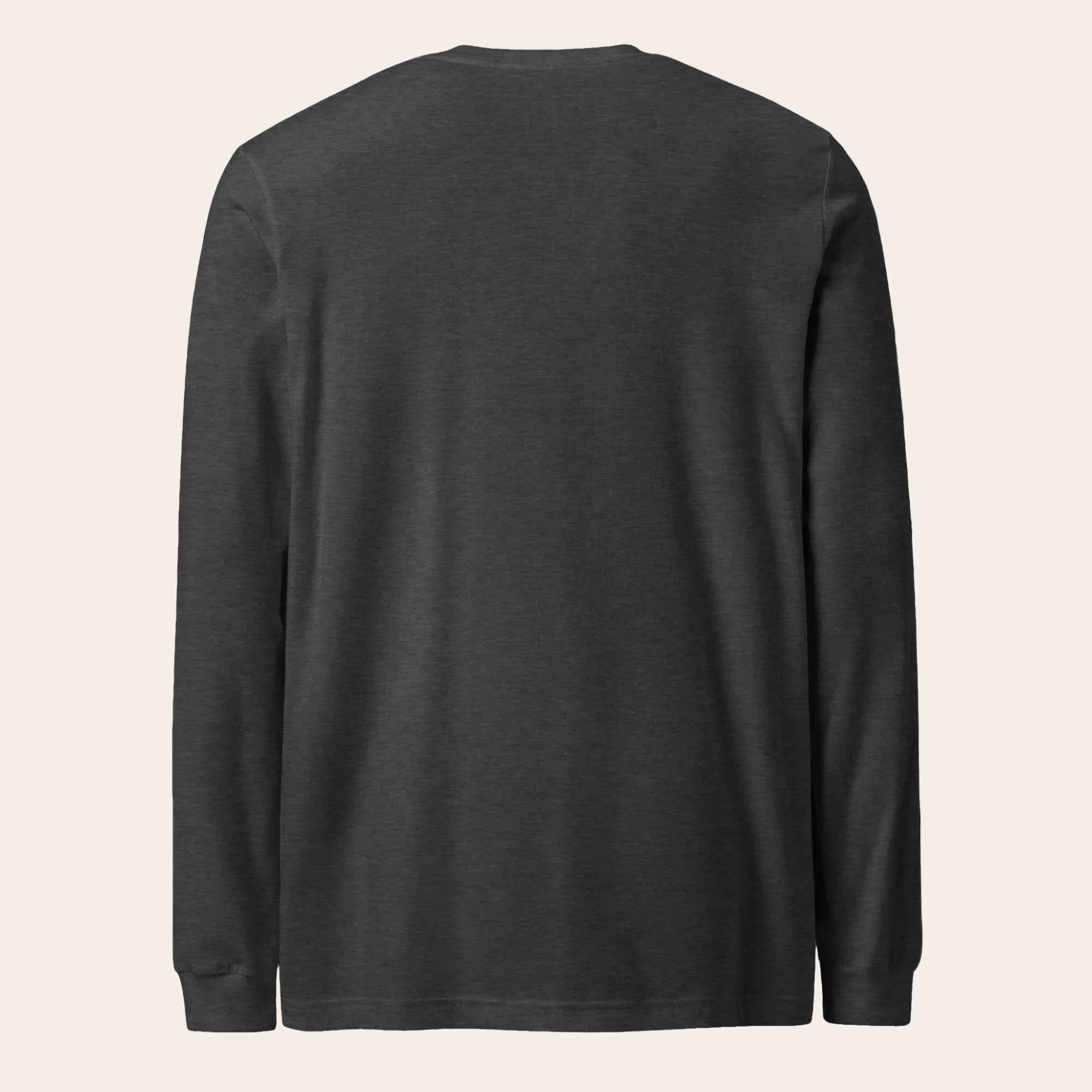 Black long-sleeve shirt on a white background