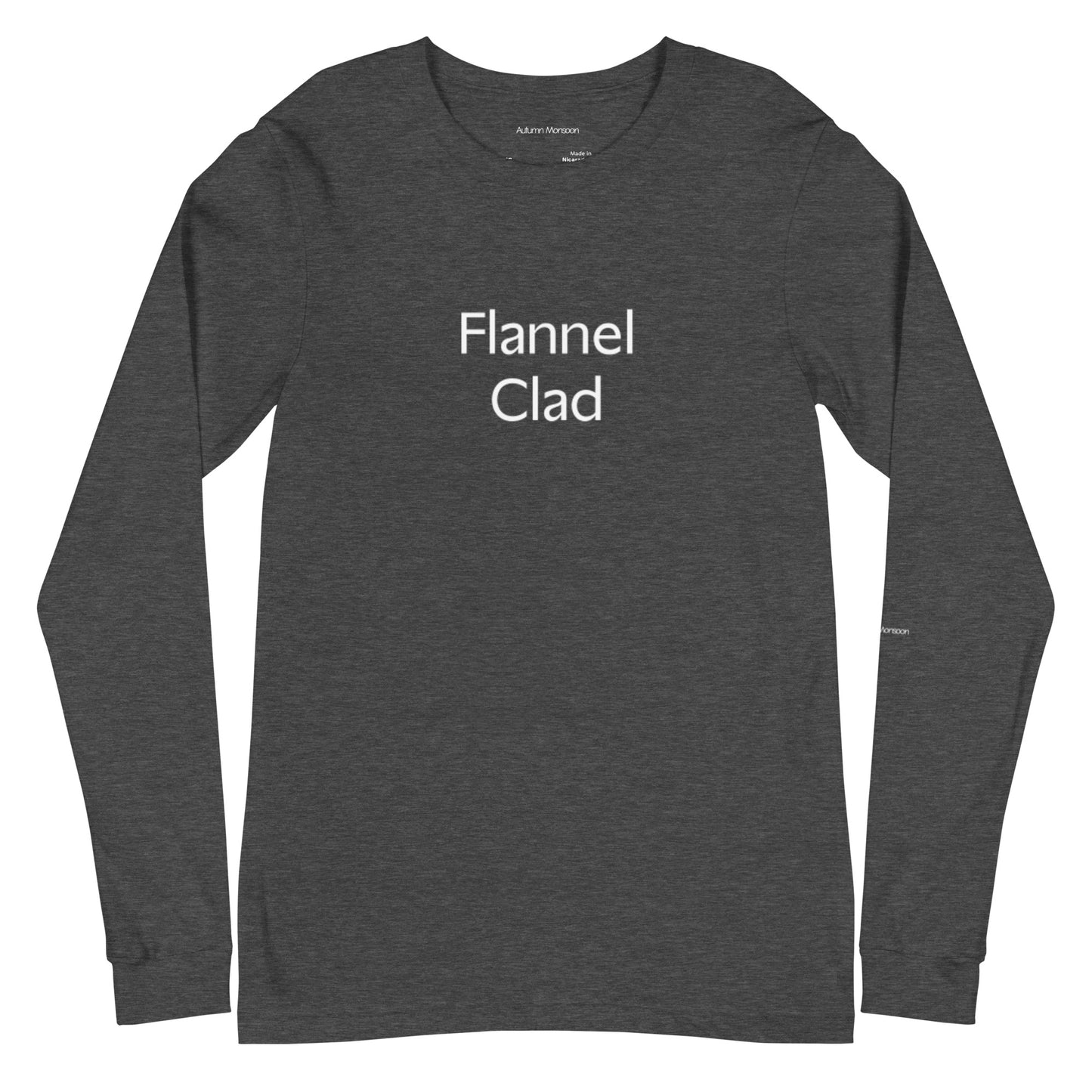 Flannel Clad Unisex Long Sleeve Tee - Dark Grey Heather