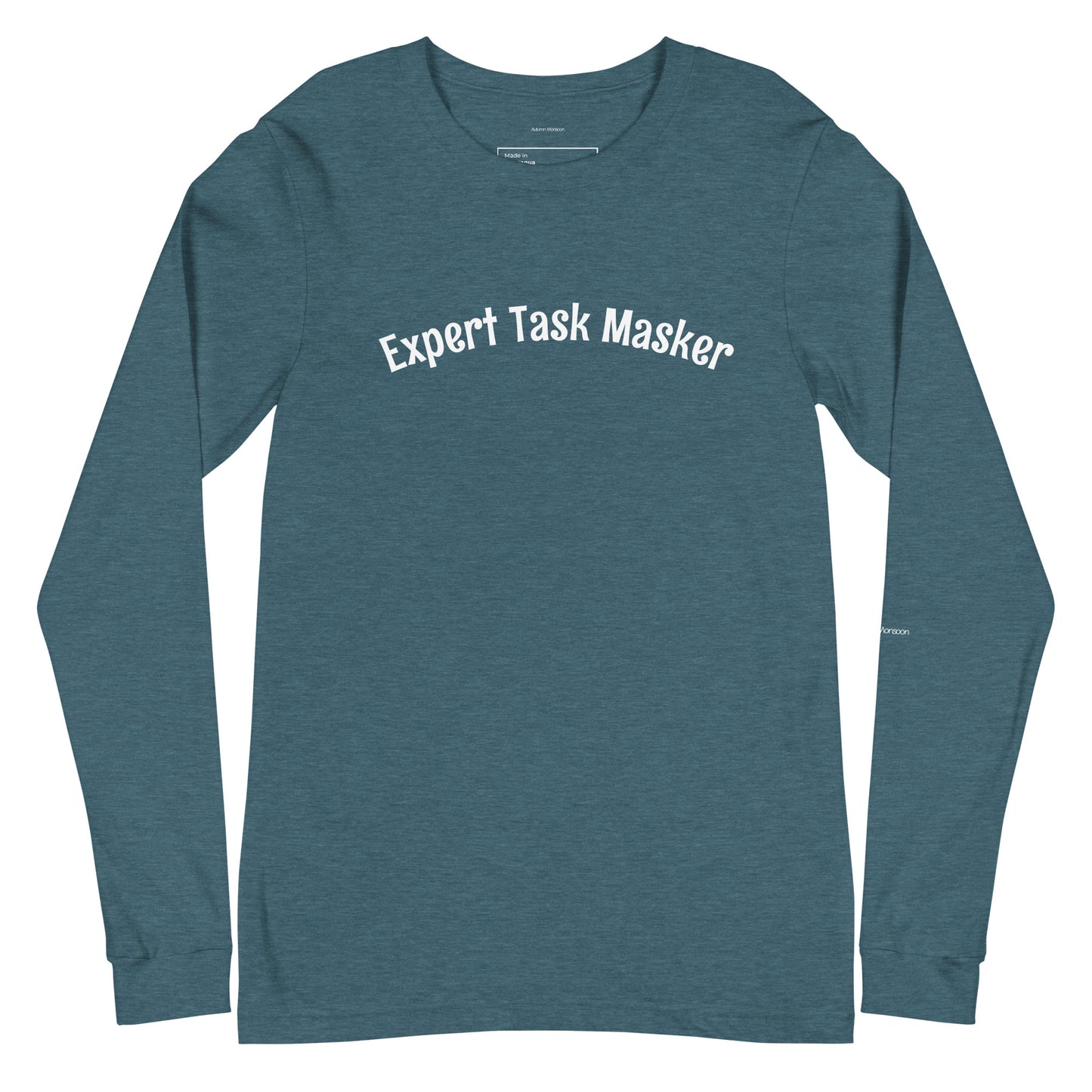 Expert Task Masker Unisex Long Sleeve Tee - Heather Deep Teal
