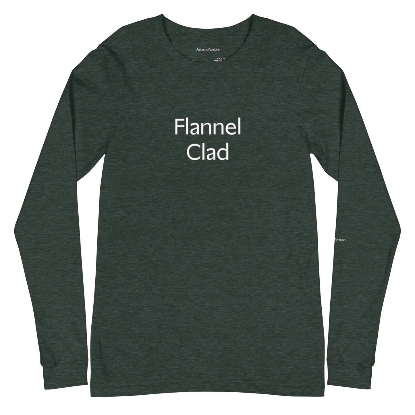 Flannel Clad Unisex Long Sleeve Tee - Heather Forest