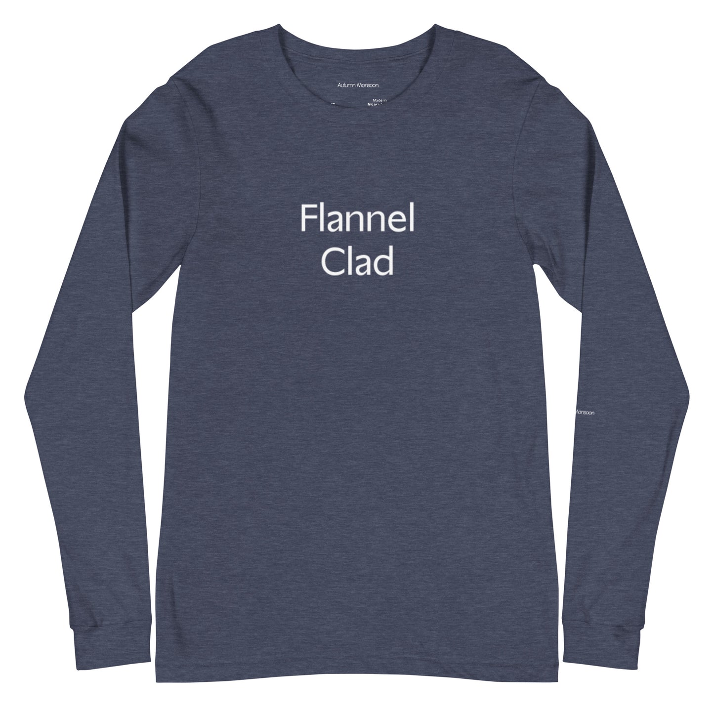 Flannel Clad Unisex Long Sleeve Tee - Heather Navy