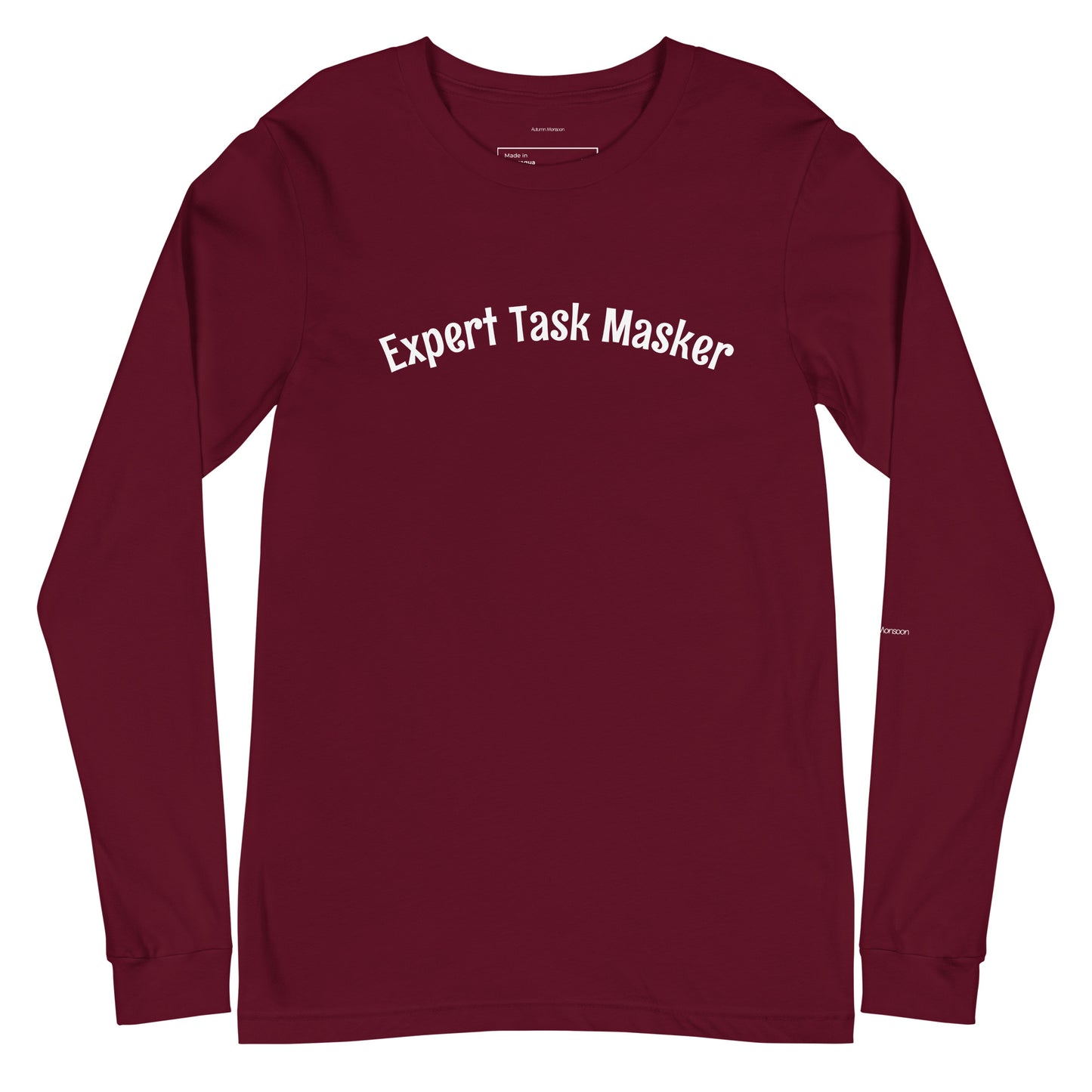 Expert Task Masker Unisex Long Sleeve Tee - Maroon