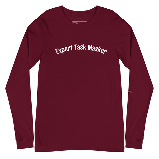 Expert Task Masker Unisex Long Sleeve Tee - Maroon