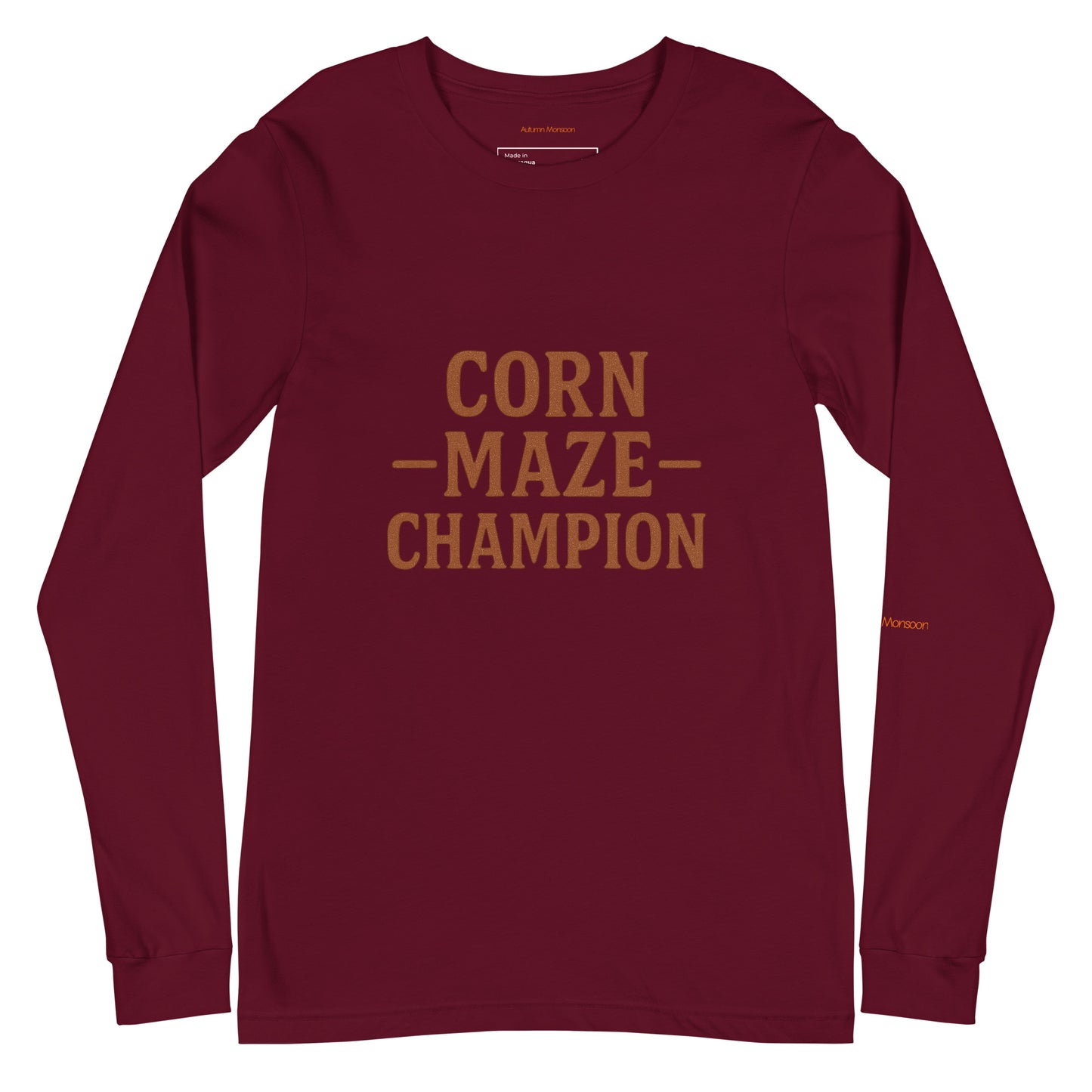 Corn Maze Champion Unisex Long Sleeve Tee - Maroon