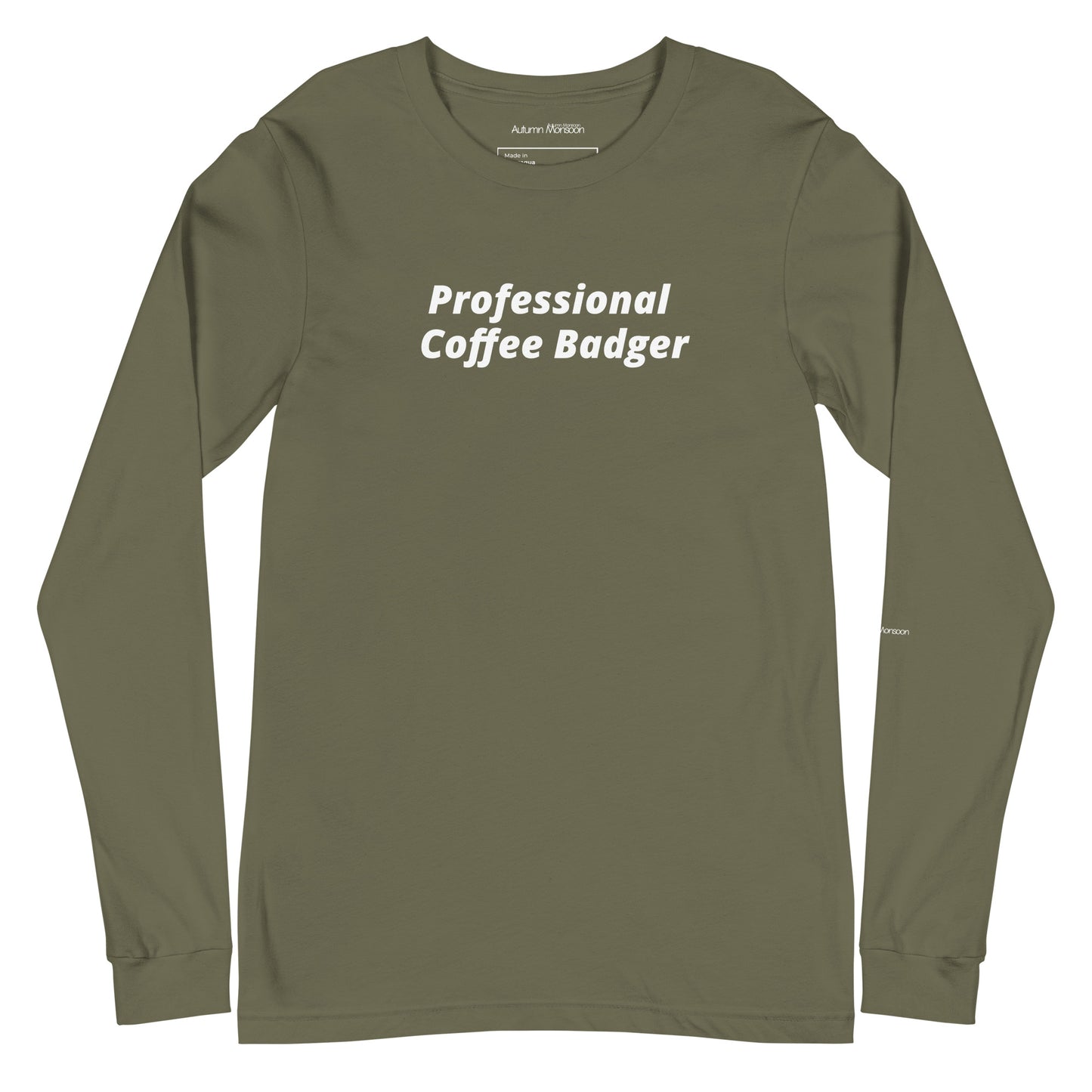 Professional Coffee Badger Unisex Long Sleeve Tee - Military Green