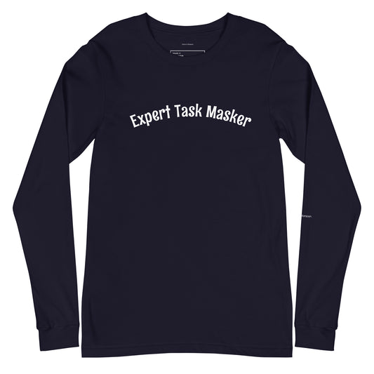 Expert Task Masker Unisex Long Sleeve Tee - Navy
