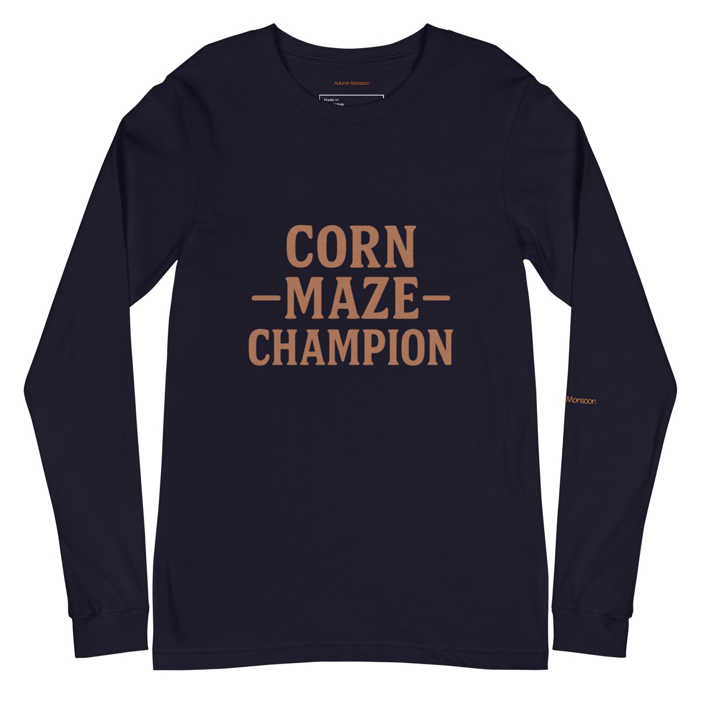 Corn Maze Champion Unisex Long Sleeve Tee - Navy