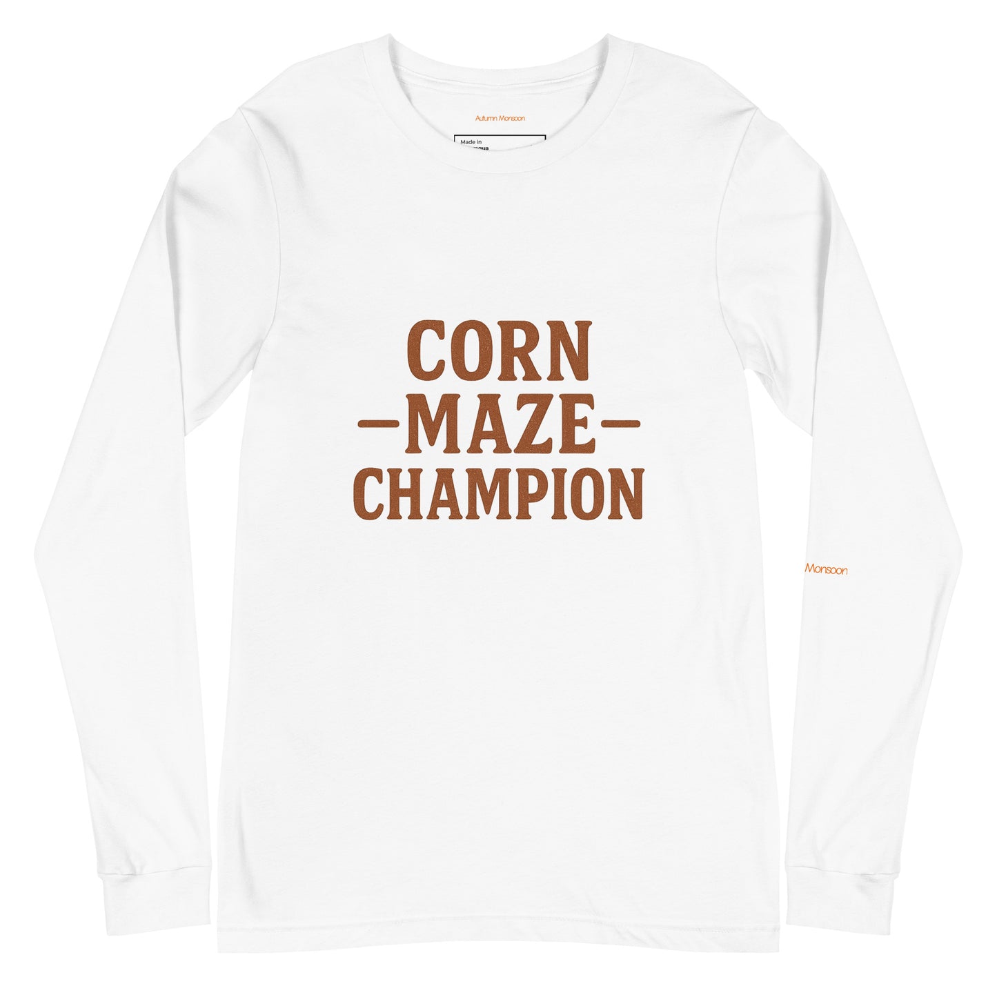 Corn Maze Champion Unisex Long Sleeve Tee - White