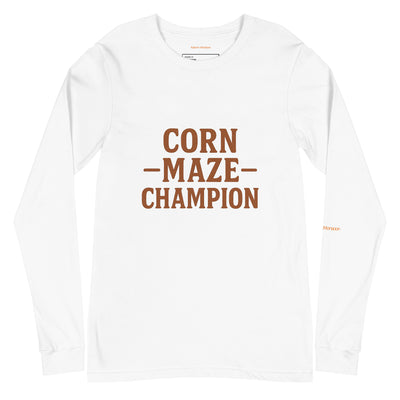 Corn Maze Champion Unisex Long Sleeve Tee - White