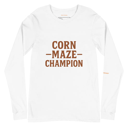 Corn Maze Champion Unisex Long Sleeve Tee - White