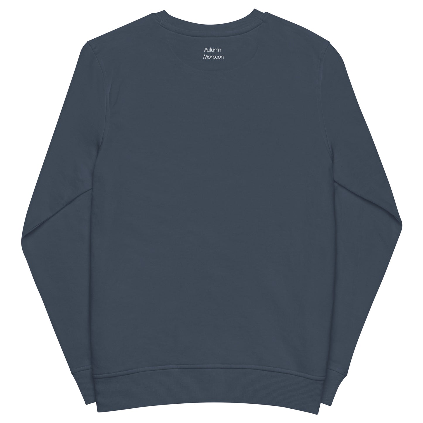 Navy blue sweatshirt on a white background