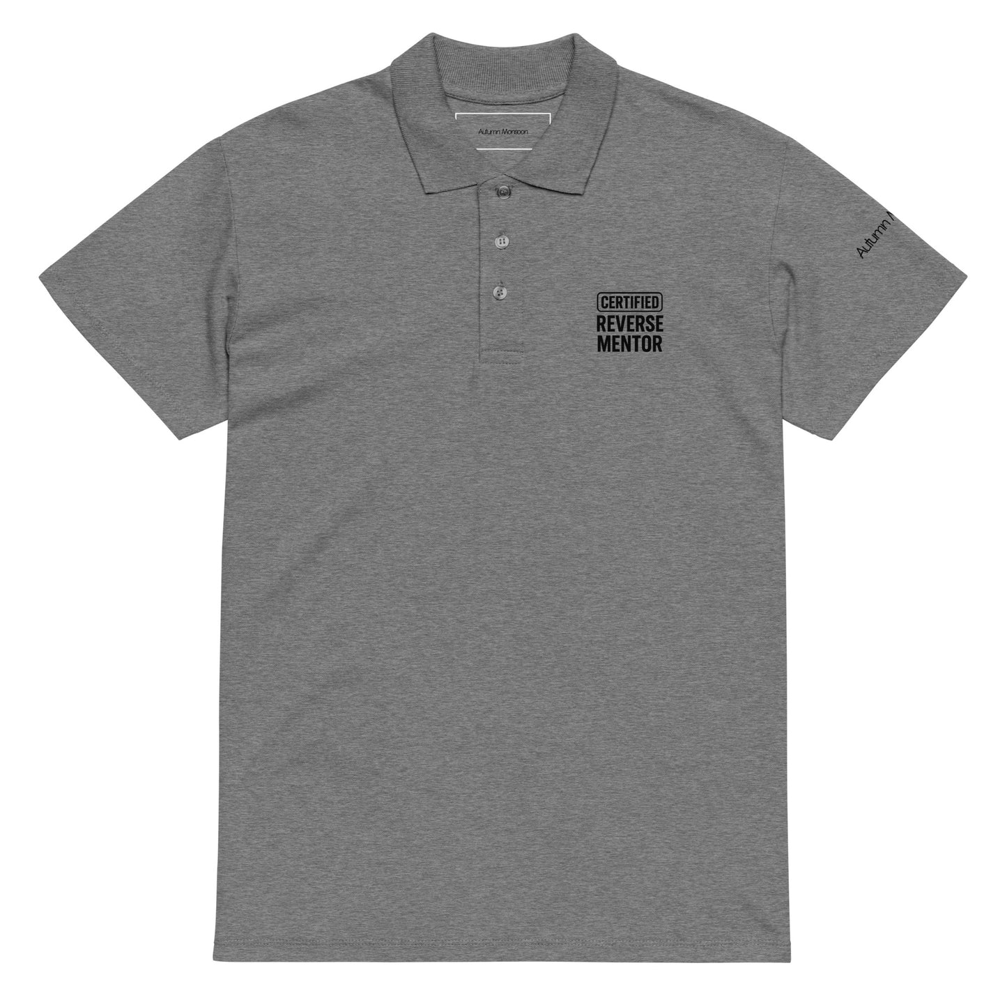 Certified Reverse Mentor Unisex Premium Polo - Grey Melange