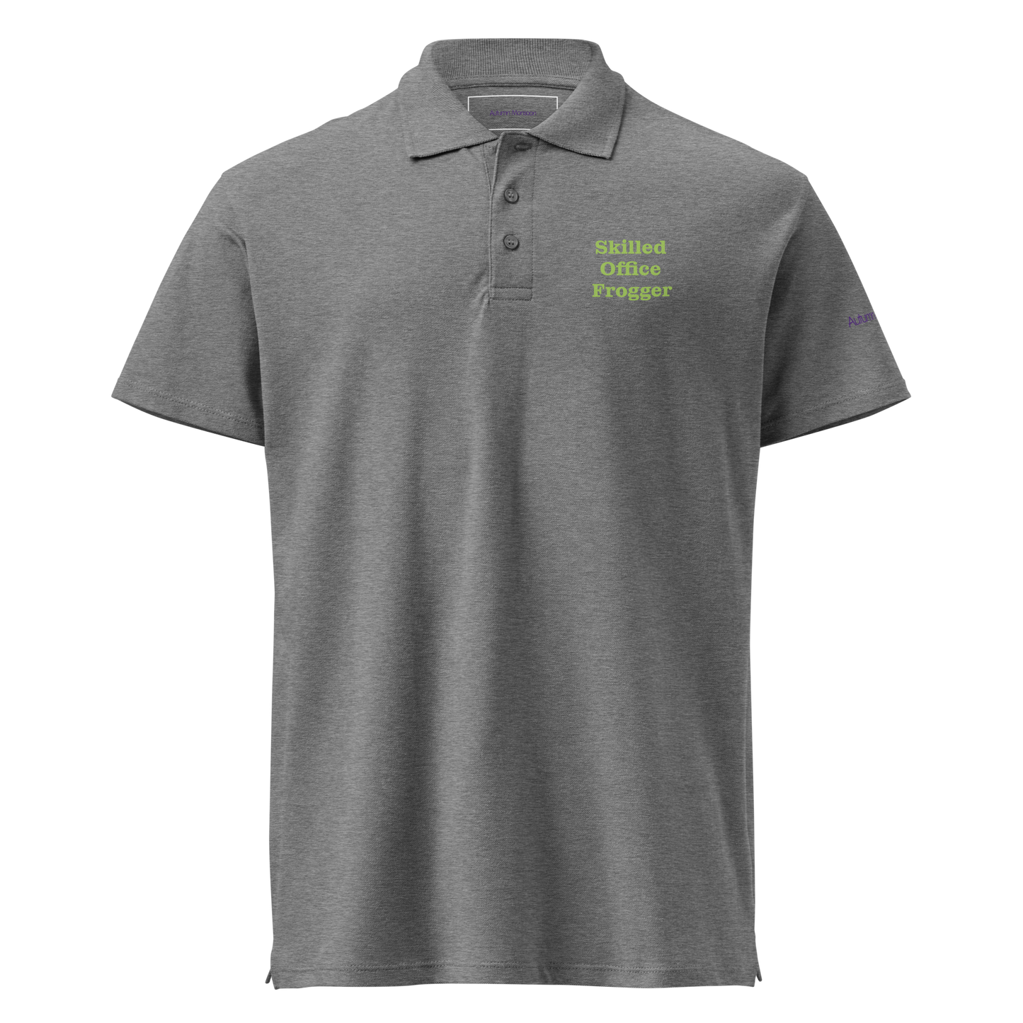 Skilled Office Frogger Unisex Premium Polo - Grey Melange