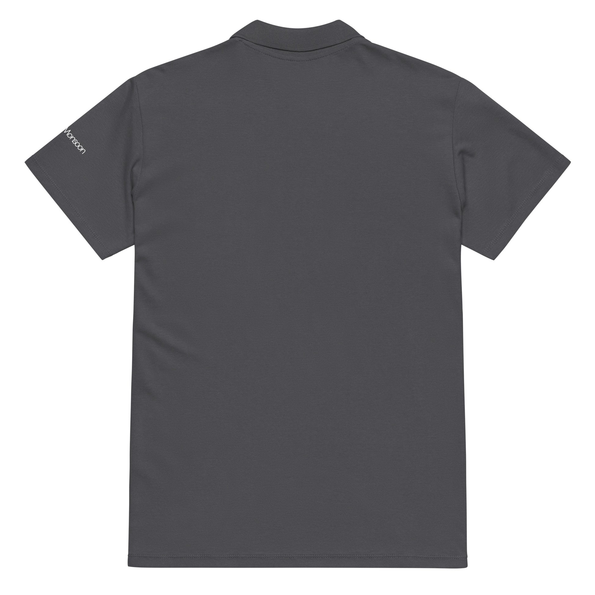 Gray polo shirt back