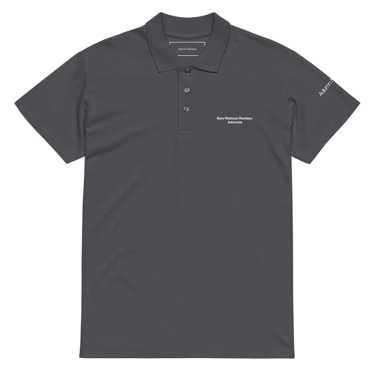 Bare Minimum Mondays Advocate Unisex Premium Polo - Mouse Grey