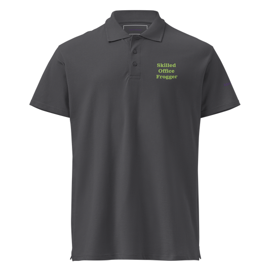 Skilled Office Frogger Unisex Premium Polo - Mouse Grey