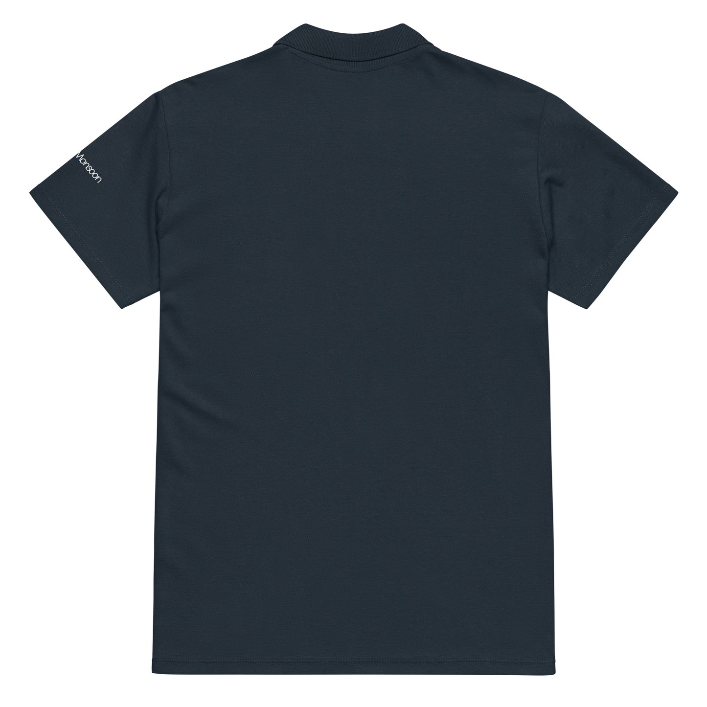 Navy blue polo shirt back