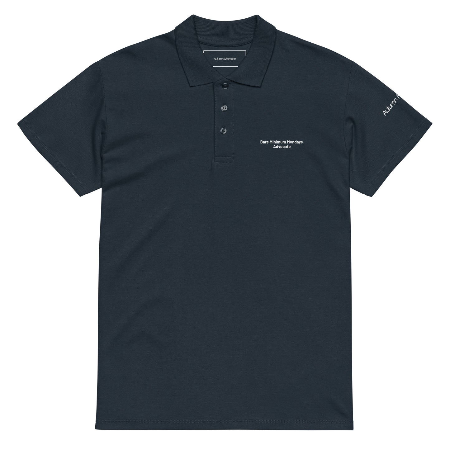 Bare Minimum Mondays Advocate Unisex Premium Polo - Navy