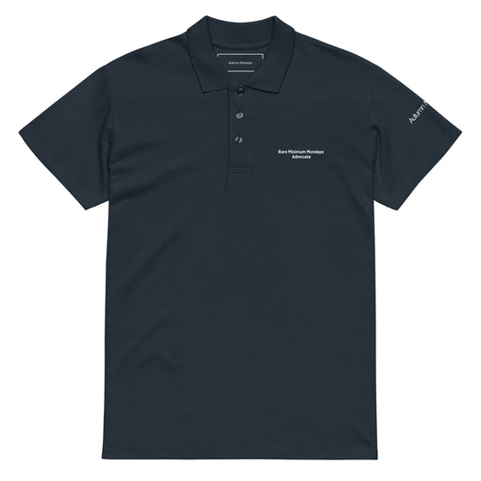 Bare Minimum Mondays Advocate Unisex Premium Polo - Navy