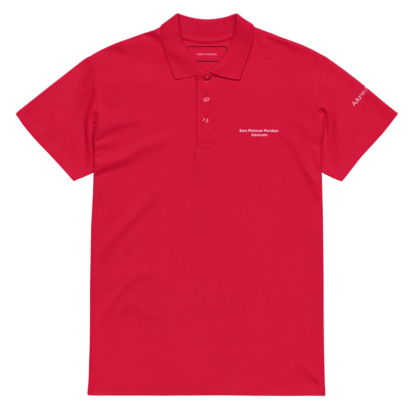Bare Minimum Mondays Advocate Unisex Premium Polo - Red