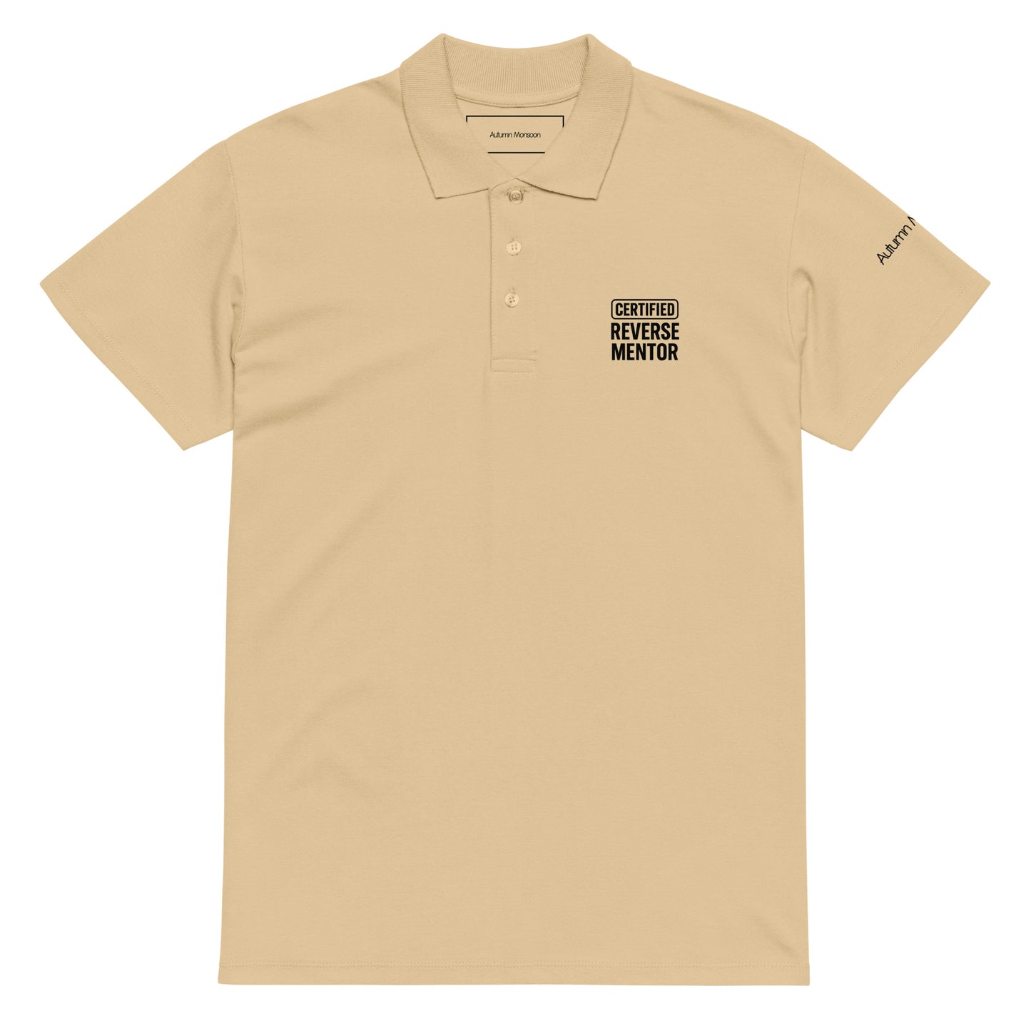 Certified Reverse Mentor Unisex Premium Polo - Sand