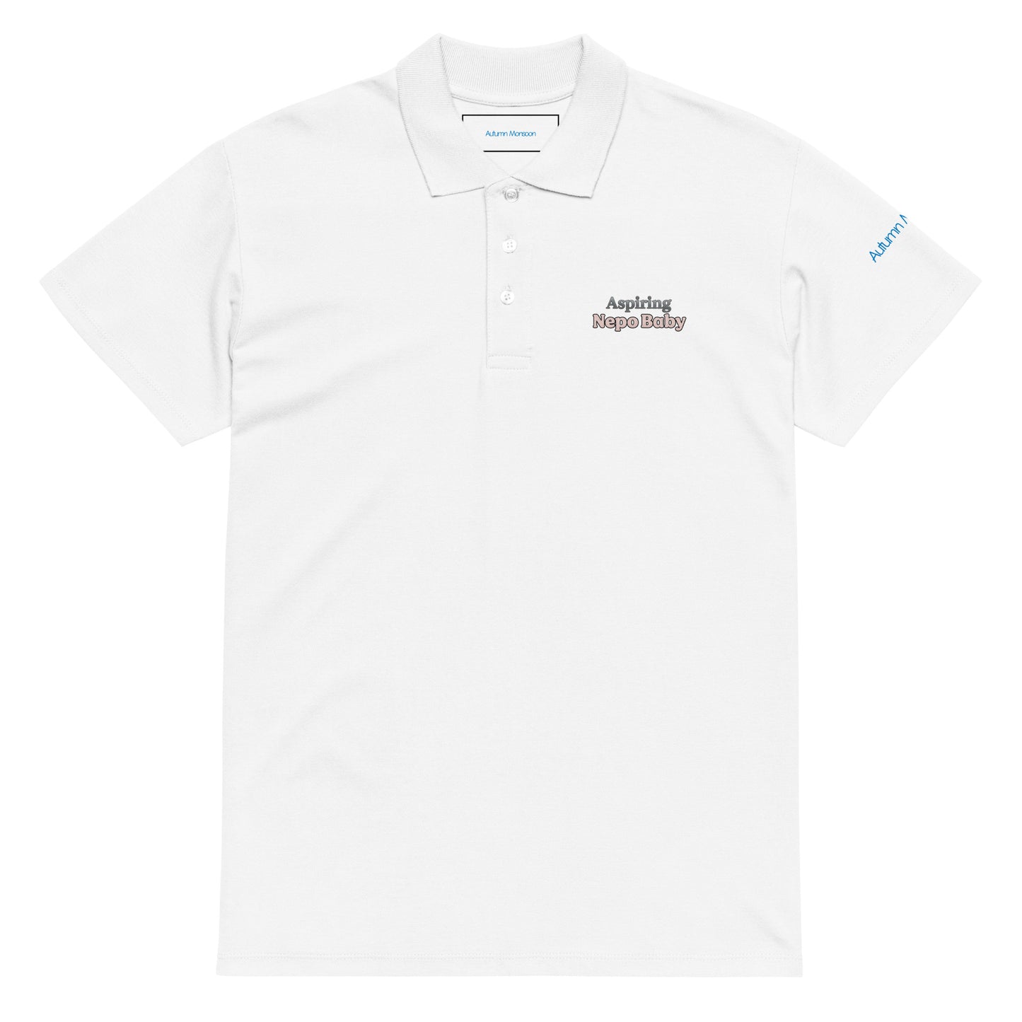 Aspiring Nepotism Baby Umisex Premium Polo - White