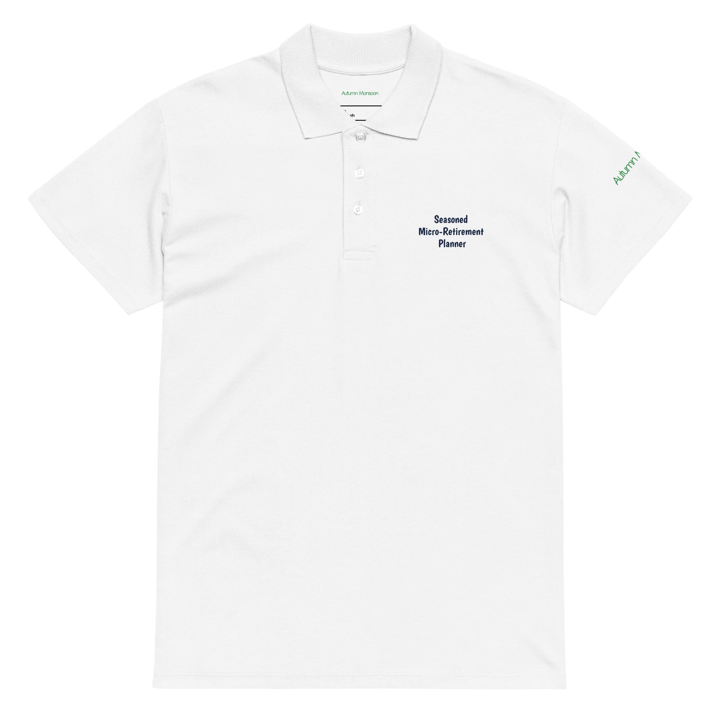 Seasoned Micro-Retirement Planner Unisex Premium Polo - White