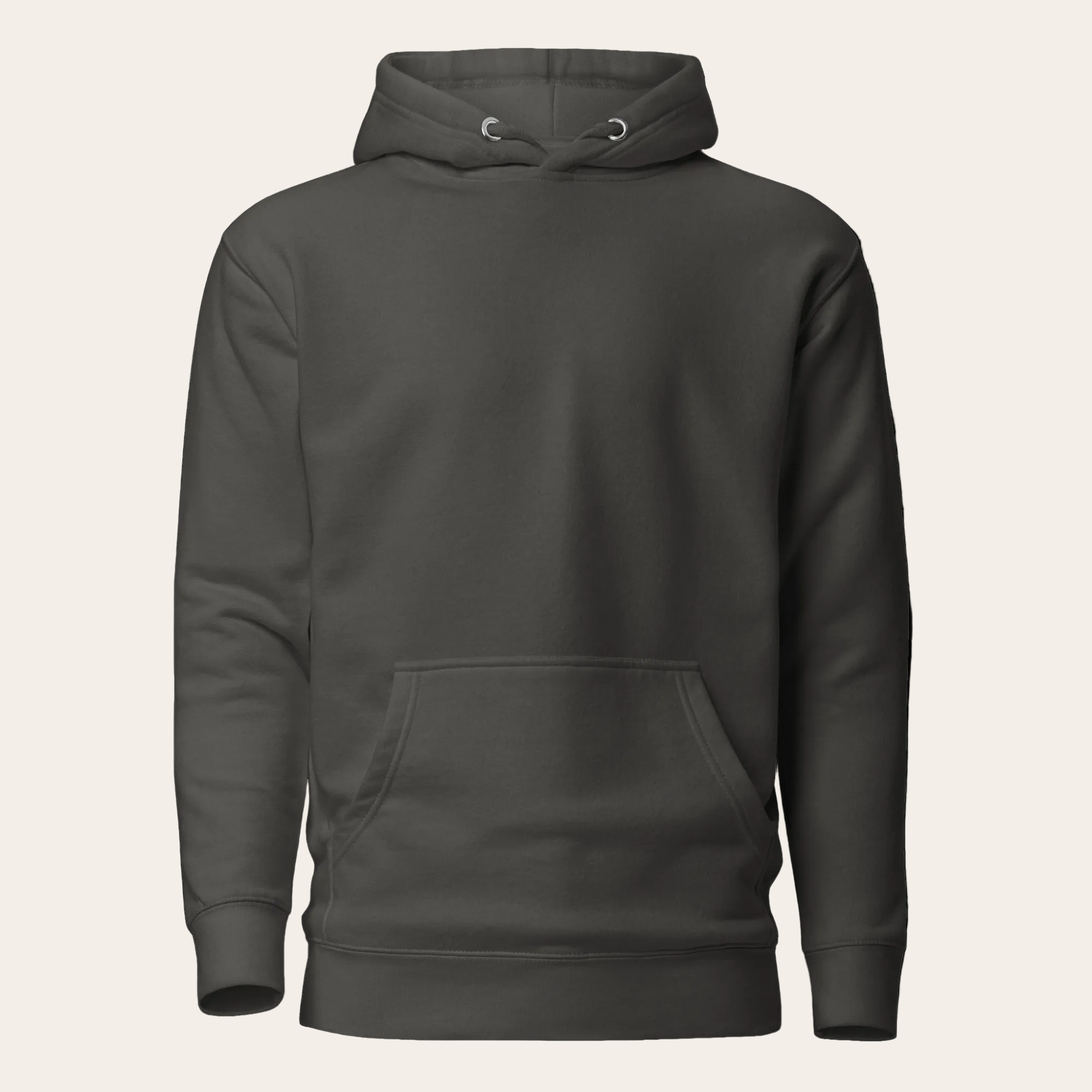 Dark gray hoodie on a white background