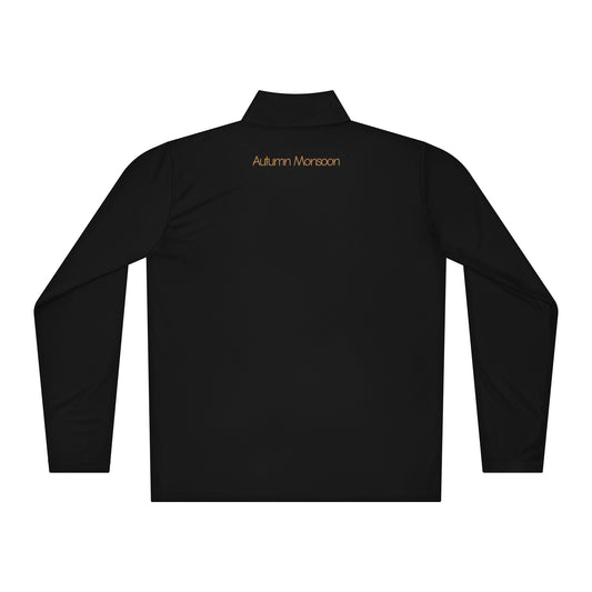 Black long-sleeve shirt with 'Autumn Monsoon' branding on a white background