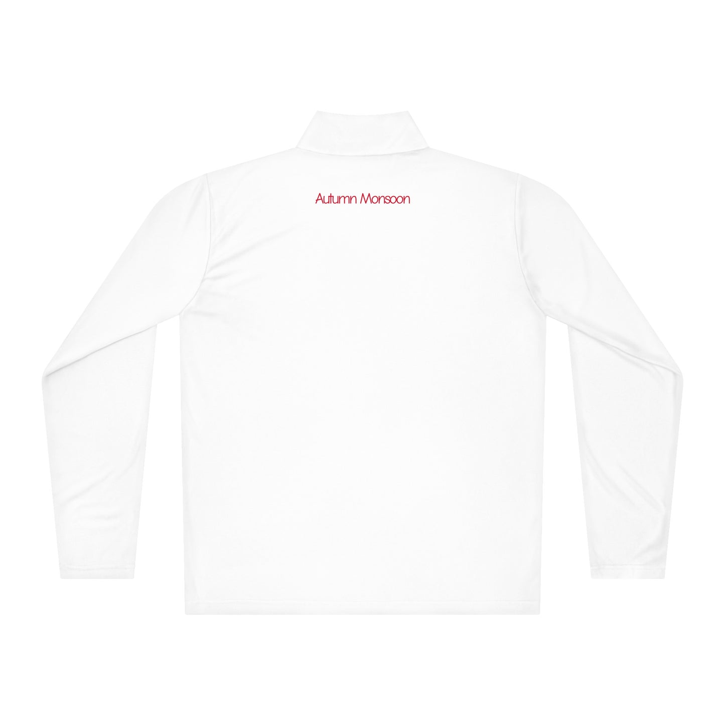 White long-sleeve crop top with 'Autumn Monsoon' text on a white background
