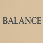 Word "Balance" on a tan background