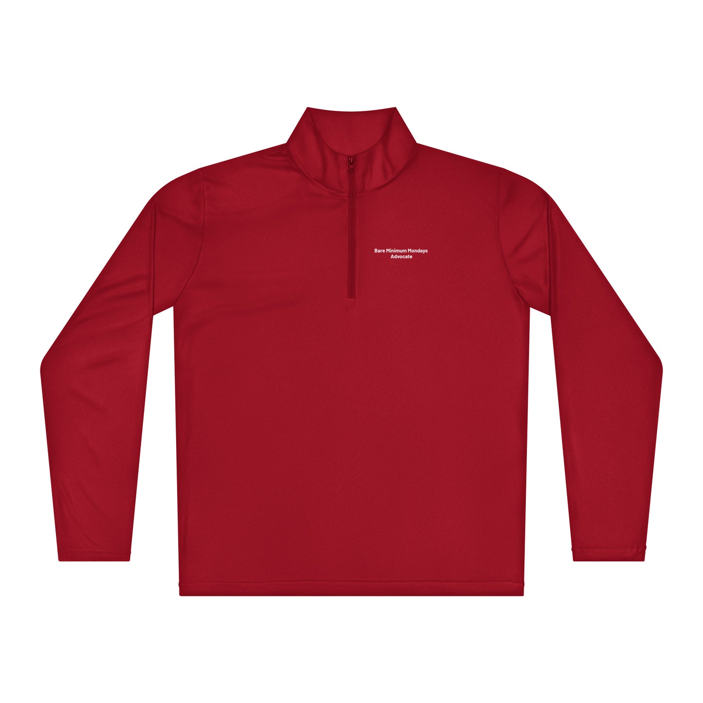 Red long-sleeve shirt with a small logo on a white background
