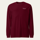 Maroon long sleeve tee with CARRIED, NOT CRUSHED on the upper left chest.