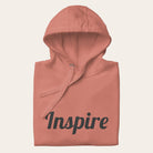 Dusty rose hoodie with the word Inspire