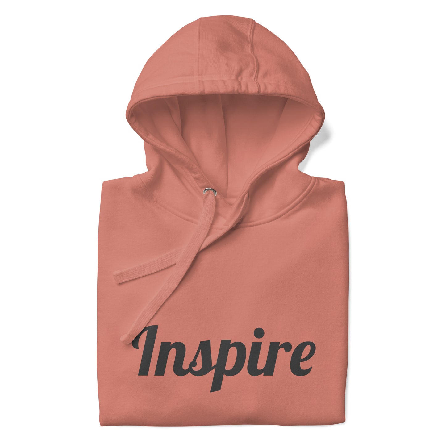 Dusty rose hoodie with the word Inspire