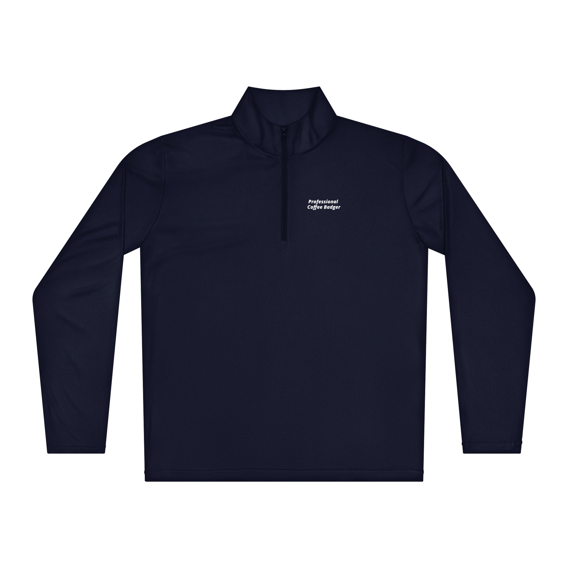 Navy long-sleeve shirt with a logo on a white background