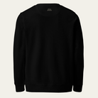 Black sweatshirt back with House of Autumn Monsoon logo on the upper back in the center.