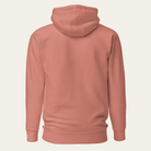 Back of a dusty rose hoodie