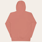 Plain terracotta-colored hoodie on a white background