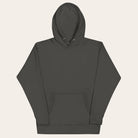 Dark gray hoodie on a white background